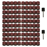 TMAX 100 pc 3/8 Inch Sand Drum Grit 60 Coarse with 2 pc 1/8 Inch Mandrel for Dremel Rotary Tools