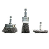 TMAX 3pcs Carbon Steel Wire Wheel Brush Set with 1/4-Inch Hex Shank 