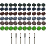 TMAX 66 pc Radial Bristle (1/8" Shank Mandrel) for Rotary Tool - Mixed Grit