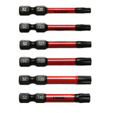 TMAX 12pc Torx T6-T40, 2" Long Impact Torsion Screwdriver Insert Bits with 1/4" Hex-Shank