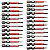 TMAX 25 pc Torx T6, 2" Long Impact Torsion Screwdriver Insert Bits with 1/4" Hex-Shank