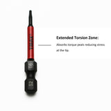 TMAX 25 pc Torx T6, 2" Long Impact Torsion Screwdriver Insert Bits with 1/4" Hex-Shank