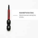 TMAX 25 pc Torx T7, 2" Long Impact Torsion Screwdriver Insert Bits with 1/4" Hex-Shank