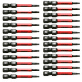 TMAX 25 pc Torx T8, 2" Long Impact Torsion Screwdriver Insert Bits with 1/4" Hex-Shank