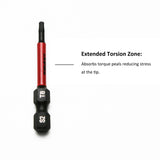 TMAX 25 pc Torx T8, 2" Long Impact Torsion Screwdriver Insert Bits with 1/4" Hex-Shank