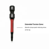 TMAX 25 pc Torx T9, 2 Inch Long Screwdriver Insert Bit with 1/4 Inch Hex-Shank 