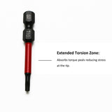 TMAX 25 pc Torx T10, 2" Long Impact Torsion Screwdriver Insert Bits with 1/4" Hex-Shank