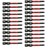 TMAX 25 pc Torx T15, 2" Long Impact Torsion Screwdriver Insert Bits with 1/4" Hex-Shank