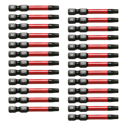 TMAX 25 pc Torx T27, 2 Inch Long Screwdriver Insert Bit with 1/4 Inch Hex-Shank 