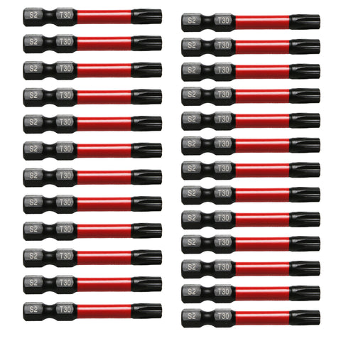 TMAX 25 pc Torx T30, 2 Inch Long Screwdriver Insert Bit with 1/4 Inch Hex-Shank 