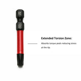 TMAX 25 pc Torx T35, 2" Long Impact Torsion Screwdriver Insert Bits with 1/4" Hex-Shank