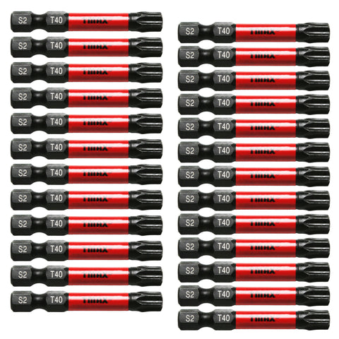 TMAX 25 pc Torx T40, 2 Inch Long Screwdriver Insert Bit with 1/4 Inch Hex-Shank 