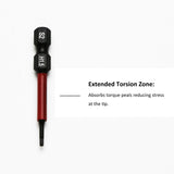 TMAX 25 pc H1.5 Impact Torsion Screwdriver Insert Bits Hex Head Allen Wrench, 1/4 " Hex-Shank