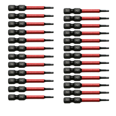 TMAX 25 pc H2.0 Hex Head Allen Wrench Screwdriver Insert Bit Set, 1/4 " Hex-Shank