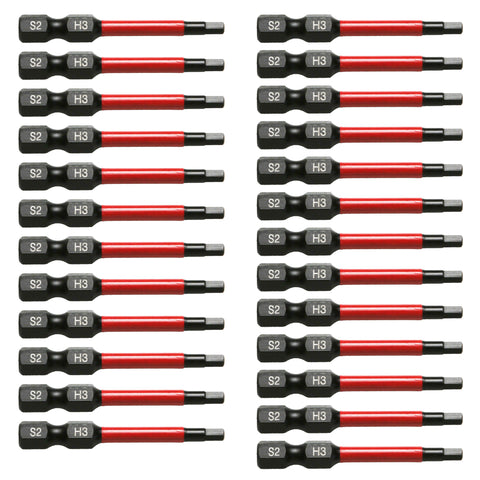 TMAX 25 pc H3.0 Hex Head Allen Wrench Screwdriver Insert Bit Set, 1/4 " Hex-Shank