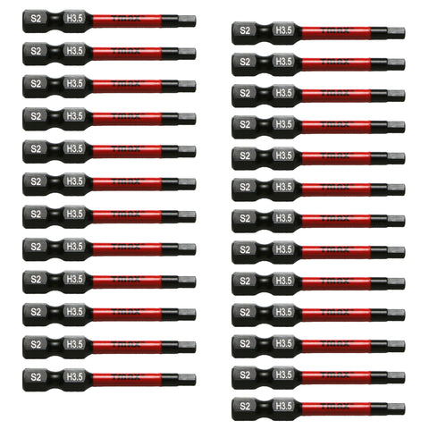 TMAX 25 pc H3.5 Hex Head Allen Wrench Screwdriver Insert Bit Set, 1/4 " Hex-Shank
