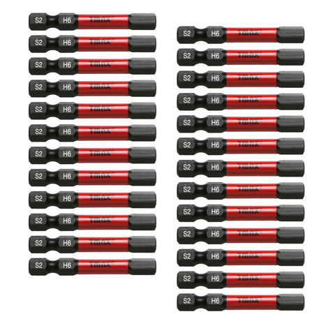 TMAX 25 pc H6.0 Hex Head Allen Wrench Screwdriver Insert Bit Set, 1/4 " Hex-Shank