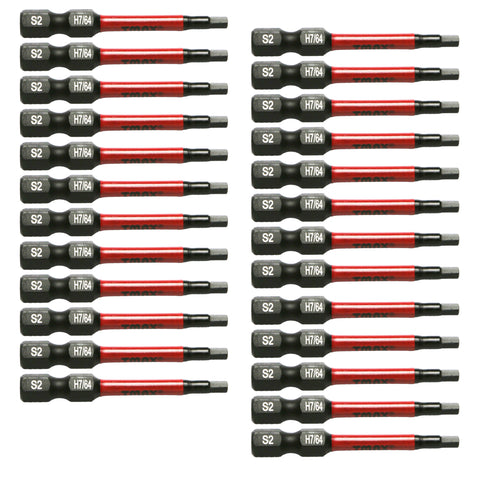 TMAX 25 pc H7/64" Hex Head Allen Wrench Screwdriver Insert Bit, 1/4 " Hex-Shank
