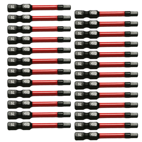 TMAX 25 pc H5/32" Hex Head Allen Wrench Screwdriver Insert Bit, 1/4 " Hex-Shank
