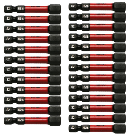 TMAX 25 pc H5/16" Hex Head Allen Wrench Screwdriver Insert Bit, 1/4 " Hex-Shank