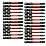 TMAX 25 pc Torx T20, 2" Long Screwdriver Insert Bit with 1/4 " Hex-Shank