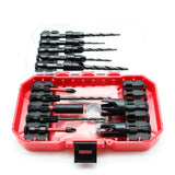 TMAX 15pc Countersink Drill Bit Set for Screws,With Tapered Drills, Wood Plug Cutters And PH bits