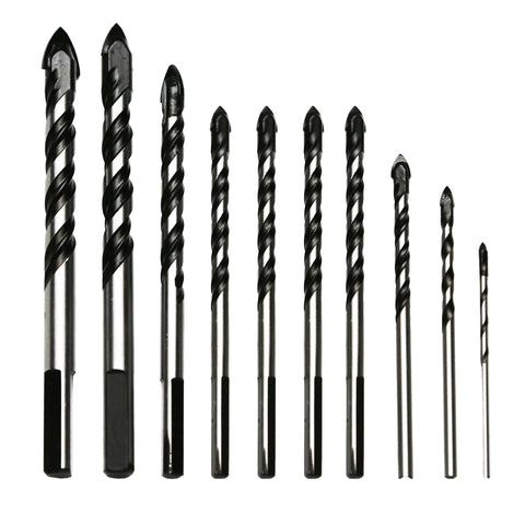 TMAX 10 pc 1/8-1/2 Inch Masonry Drill Bit Set with Industrial Strength Carbide Drill Bit Tip