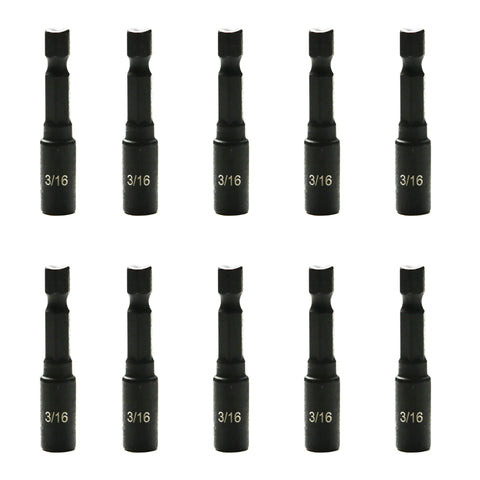 TMAX 10pc 3/16" Magnetic Nut Driver Set Cr-V Steel  Impact Power Hex Nut Driver with 1/4" Hex Shank