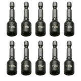 TMAX 10pc 11/32" Magnetic Nut Driver Set Cr-V Steel  Impact Power Hex Nut Driver, 1/4" Hex Shank