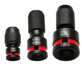 TMAX 3pc CR-MO Impact Screwdriver Bit Holders 1/2"&3/8"&1/4" Square Drive to 1/4" Hex Socket Adapter
