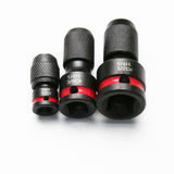 TMAX 3pc CR-MO Impact Screwdriver Bit Holders 1/2"&3/8"&1/4" Square Drive to 1/4" Hex Socket Adapter