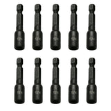 TMAX 10pc 1/4" Cr-V Steel Magnetic Impact Power Hex Nut Driver Set with 1/4" Hex Shank