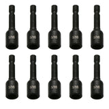 TMAX 10pc 5/16" Cr-V Steel Magnetic Impact Power Hex Nut Driver Set with 1/4" Hex Shank