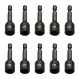 TMAX 10pc 3/8" Cr-V Steel Magnetic Impact Power Hex Nut Driver Set with 1/4" Hex Shank