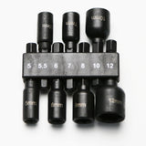 TMAX 7pc 5-12mm Magnetic Cr-V Steel Metric Unit Impact Power Hex Nut Driver  Master Kit