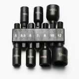 TMAX 7pc 5-12mm Cr-V Steel Metric Unit Magnetic Impact Power Hex Nut Driver  Master Kit