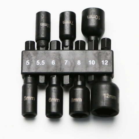 TMAX 7pc 5-12mm Magnetic Cr-V Steel Metric Unit Impact Power Hex Nut Driver  Master Kit