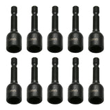 TMAX 10pc 10mm Magnetic Nut Driver Set Cr-V Steel Impact Power Hex Nut Driver with 1/4" Hex Shank