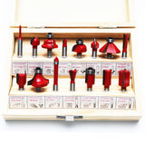 TMAX 15 pc Router Bits Set with 1/4 Inch Shank, Woodwork Tools for Beginners