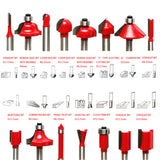 TMAX 15 pc Router Bits Set with 1/4 Inch Shank, Woodwork Tools for Beginners
