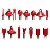 TMAX 15 pc Router Bits Set with 1/4 Inch Shank, Woodwork Tools for Beginners