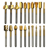 TMAX 10 pc HSS Rotary Engraving Bits & 10 pc Router Bit with 1/8" Inch Shank Power Rotary Tools 