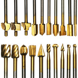 TMAX 10 pc HSS Rotary Engraving Bits & 10 pc Router Bit with 1/8" Inch Shank Power Rotary Tools 