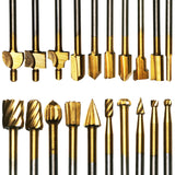 TMAX 10 pc HSS Rotary Engraving Bits & 10 pc Router Bit with 1/8" Inch Shank Power Rotary Tools 
