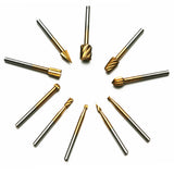 TMAX 10 pc HSS Rotary Engraving Bits & 10 pc Router Bit with 1/8" Inch Shank Power Rotary Tools 