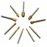 TMAX 10 pc HSS Rotary Engraving Bits & 10 pc Router Bit with 1/8" Inch Shank Power Rotary Tools 