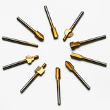 TMAX 20 pc Rotary Bits Burr Set with 1/8 " Shank for DIY Woodworking, Carving, Engraving, Drilling