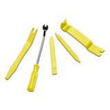 TMAX 5pc Nylon Auto Trim No-Scratch Removal Tool Kit for Panel & Audio Dashboard Dismantle Yellow