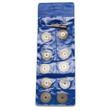 TMAX 10 pc 7/8" Solid Diamond Coated Cut Off Wheel Saw Disc with 2 Mandrel 1/8" Shank for Dremel