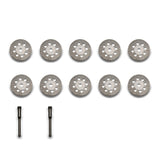 TMAX 10 pc 7/8" Breath Diamond Coated Cut Off Wheel Saw Disc with 2 Mandrel 1/8" Shank for Dremel